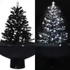 Image de The Living Store Sapin de Noël à neige avec pied de parasol Noir 75 cm PVC