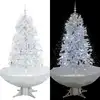 Image de The Living Store Sapin de Noël à neige avec pied parasol blanc 170 cm