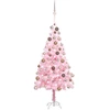 Image de The Living Store Arbre de Noël artificiel avec éclairage & boules Rose 180cm
