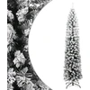 Image de The Living Store Arbre de Noël artificiel élancé avec neige Vert 210 cm PVC