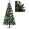 Image de The Living Store Arbre de Noël artificiel Pomme de pin blanc scintillant 210 cm