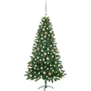 Image de The Living Store Arbre de Noël artificiel avec éclairage & boules 150 cm vert