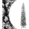 Image de The Living Store Arbre de Noël artificiel élancé avec neige Vert 180 cm PVC
