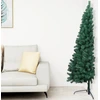 Image de The Living Store Demi-sapin de Noël artificiel avec support Vert 240 cm PVC