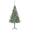 Image de The Living Store Arbre de Noël artificiel avec éclairage Boules Cônes 180 cm