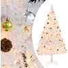 Image de The Living Store Sapin de Noël artificiel avec éclairage & boules blanc 210 cm