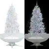 Image de The Living Store Sapin de Noël à neige avec pied parasol blanc 190 cm