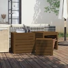 Image de The Living Store Set de 3 boîtes de jardin en bois de pin massif brun miel