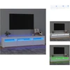 Image de vidaXL Armoire TV avec lampes LED Blanc 195x35x40 cm - Meuble TV