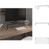 Image de vidaXL Table TV/Relèvement d'écran Verre Transparent 70x30x13 cm - Meuble TV