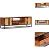 Image de vidaXL Armoire TV 120x30x40 cm Vieux bois massif et acier - Meuble TV