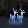 Image de The Living Store Renne LED 2 pces bleu 80 LED acrylique