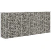 Image de The Living Store Corbeille à pierres en gabion acier 85×30×200 cm Argenté