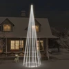 Image de The Living Store Sapin de Noël à LED pour mât de drapeau Blanc froid 1134 LED 800 cm