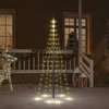 Image de The Living Store Sapin de Noël à LED pour mât de drapeau Blanc chaud 108 LED 180 cm