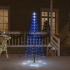 Image de The Living Store Sapin de Noël à LED pour mât de drapeau bleu 108 LED 180 cm