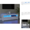 Image de vidaXL Armoire TV avec lampes LED Blanc 120x35x40 cm - Meuble TV