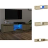 Image de vidaXL Armoire TV avec lampes LED Chêne Sonoma 140x40x35,5 cm - Meuble TV