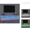 Image de vidaXL Armoire TV avec lampes LED Blanc 180x35x40 cm - Meuble TV