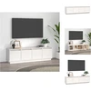 Image de vidaXL Meuble TV Blanc 156x37x45 cm Pin massif - Meubles TV