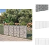 Image de vidaXL Mur en gabions avec couvercle Acier galvanisé 200×20×85 cm - Panneaux de clôture