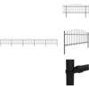 Image de vidaXL Clôture de jardin avec pointes de lance Acier (0,5 - 0,75) x 8,5 m Noir - Panneaux de clôture