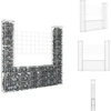 Image de vidaXL Panier gabion en forme de U avec 2 colonnes en fer 140x20x150 cm - Panneaux de clôture