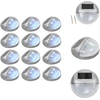 Image de vidaXL Appliques solaires d'extérieur LED 12 pcs. Rond Argenté - Éclairage extérieur