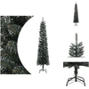 Image de vidaXL Sapin de Noël artificiel avec support Svelte vert 240 cm PVC - Sapins de Noël