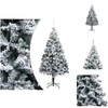 Image de vidaXL Arbre de Noël artificiel avec neige Vert 210 cm PVC - Sapins de Noël