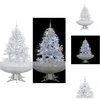 Image de vidaXL Sapin de Noël à neige avec pied parapluie blanc 140 cm - Sapins de Noël