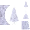 Image de vidaXL Arbre de Noël artificiel avec branches épaisses blanc 150 cm PVC - Sapins de Noël
