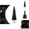 Image de vidaXL Arbre de Noël élancé noir 240 cm - Arbres de Noël