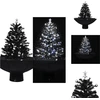 Image de vidaXL Sapin de Noël à neige avec pied parapluie noir 75 cm PVC - Sapins de Noël