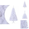 Image de vidaXL Arbre de Noël artificiel avec branches épaisses blanc 120 cm PVC - Sapins de Noël
