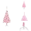 Image de vidaXL Sapin de Noël artificiel avec éclairage & boules rose 180cm - Sapins de Noël