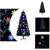 Image de vidaXL Sapin de Noël avec flocons de neige LED Noir 150 cm Fibre optique - Sapins de Noël