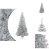 Image de vidaXL Sapin de Noël artificiel avec support Argent 210 cm PET - Sapins de Noël