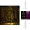 Image de vidaXL Sapin de Noël en forme de cône 300 LED Intérieur & Extérieur 120x220cm - Sapins de Noël