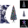 Image de vidaXL Sapin de Noël artificiel avec éclairage 180 cm fibre de verre - Sapins de Noël