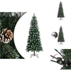 Image de vidaXL Arbre de Noël artificiel avec support Vert 180 cm PVC - Sapins de Noël