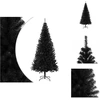 Image de vidaXL Sapin de Noël artificiel avec support noir 240 cm PVC - Sapins de Noël