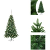 Image de vidaXL Sapin de Noël artificiel avec éclairage & boules 150 cm Vert - Sapins de Noël
