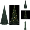 Image de vidaXL Sapin de Noël Pop-Up artificiel avec éclairage Vert 210 cm - Sapins de Noël
