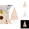Image de vidaXL Sapin de Noël artificiel avec éclairage & boules blanc 210 cm - Sapins de Noël