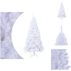 Image de vidaXL Arbre de Noël artificiel avec branches épaisses Blanc 240 cm PVC - Sapins de Noël