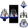 Image de vidaXL Sapin de Noël avec neige et pied parapluie Bleu 75 cm PVC - Sapins de Noël