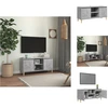 Image de vidaXL Armoire TV avec pieds en bois massif gris béton 103,5x35x50 cm - Meuble TV