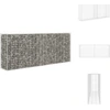 Image de vidaXL Panier de pierres en gabion acier 85×30×200 cm argenté - panneaux de clôture