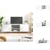 Image de vidaXL Armoire TV Blanc 150x30x50 cm Bois composite - Meuble TV